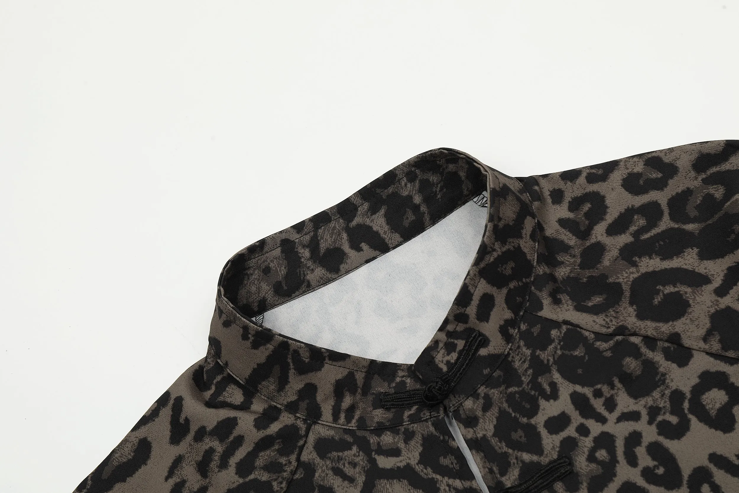 Star | Knot Button Leopard Print Polo T-Shirt