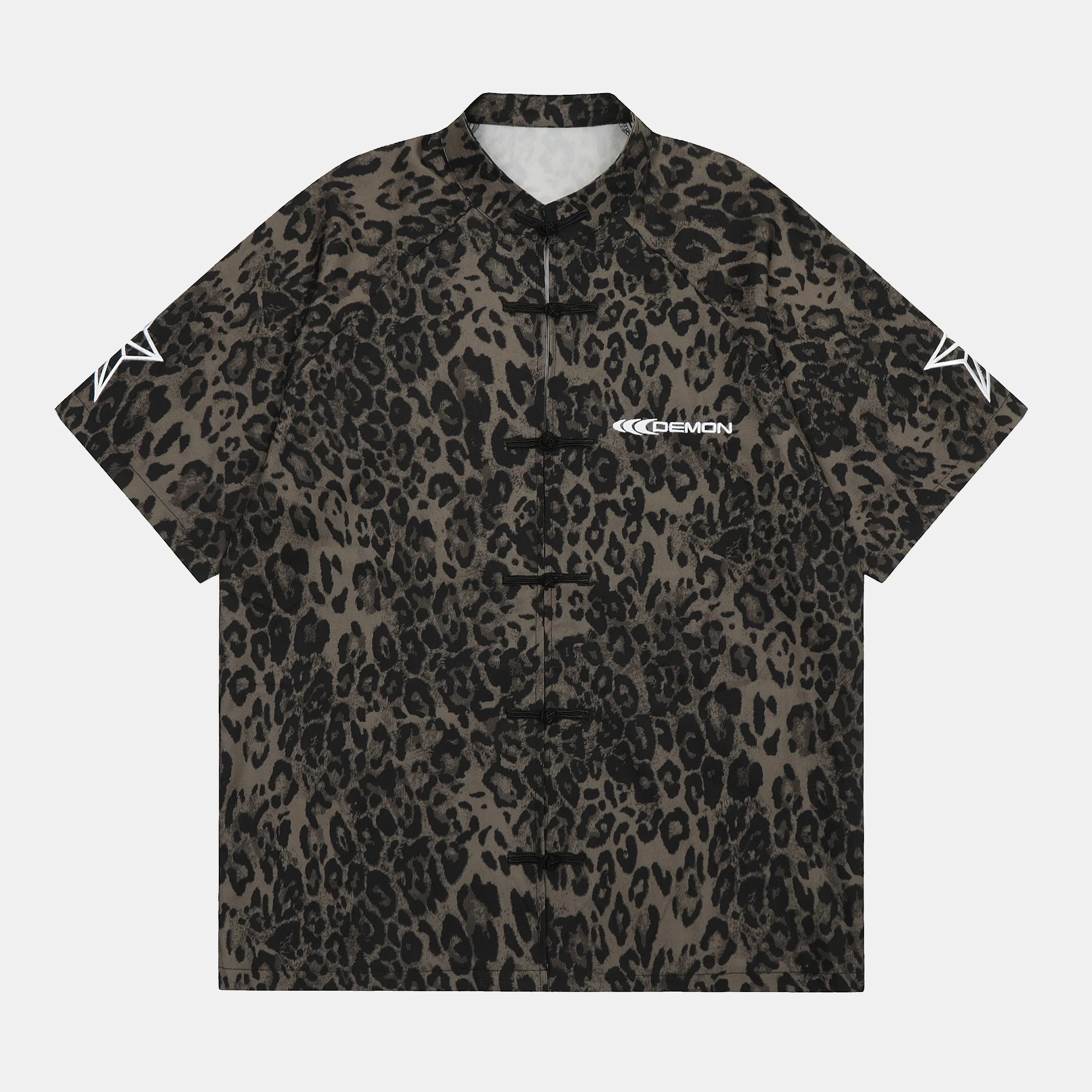 Star | Knot Button Leopard Print Polo T-Shirt