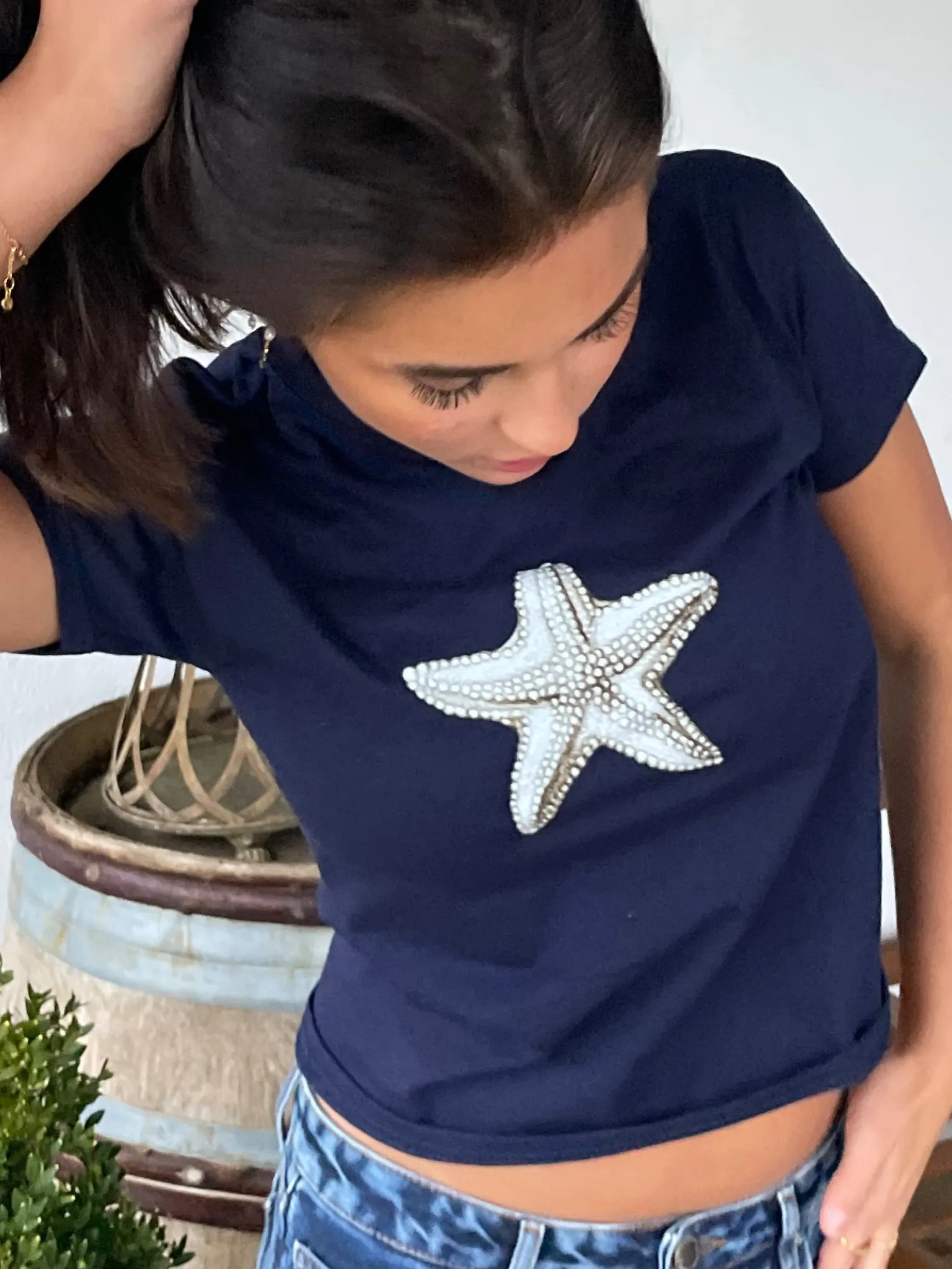 STARFISH, BABY TEE - NAVY