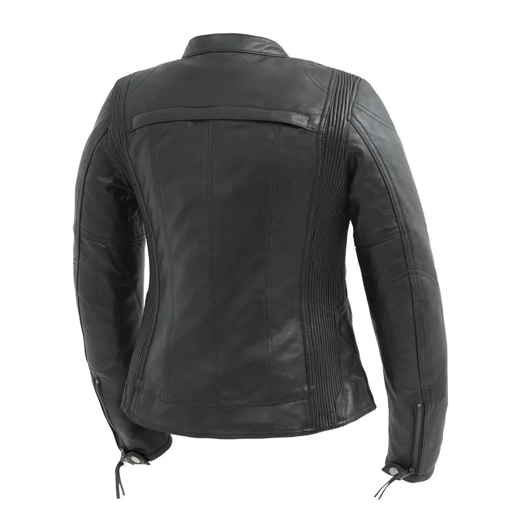 Supastar Women's Motorcycle Leather Jacket by First MFG