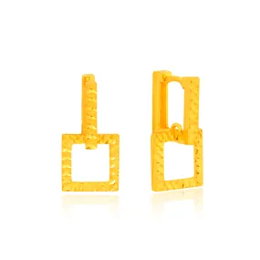 TAKA Jewellery 916 Gold Square Drop Earrings