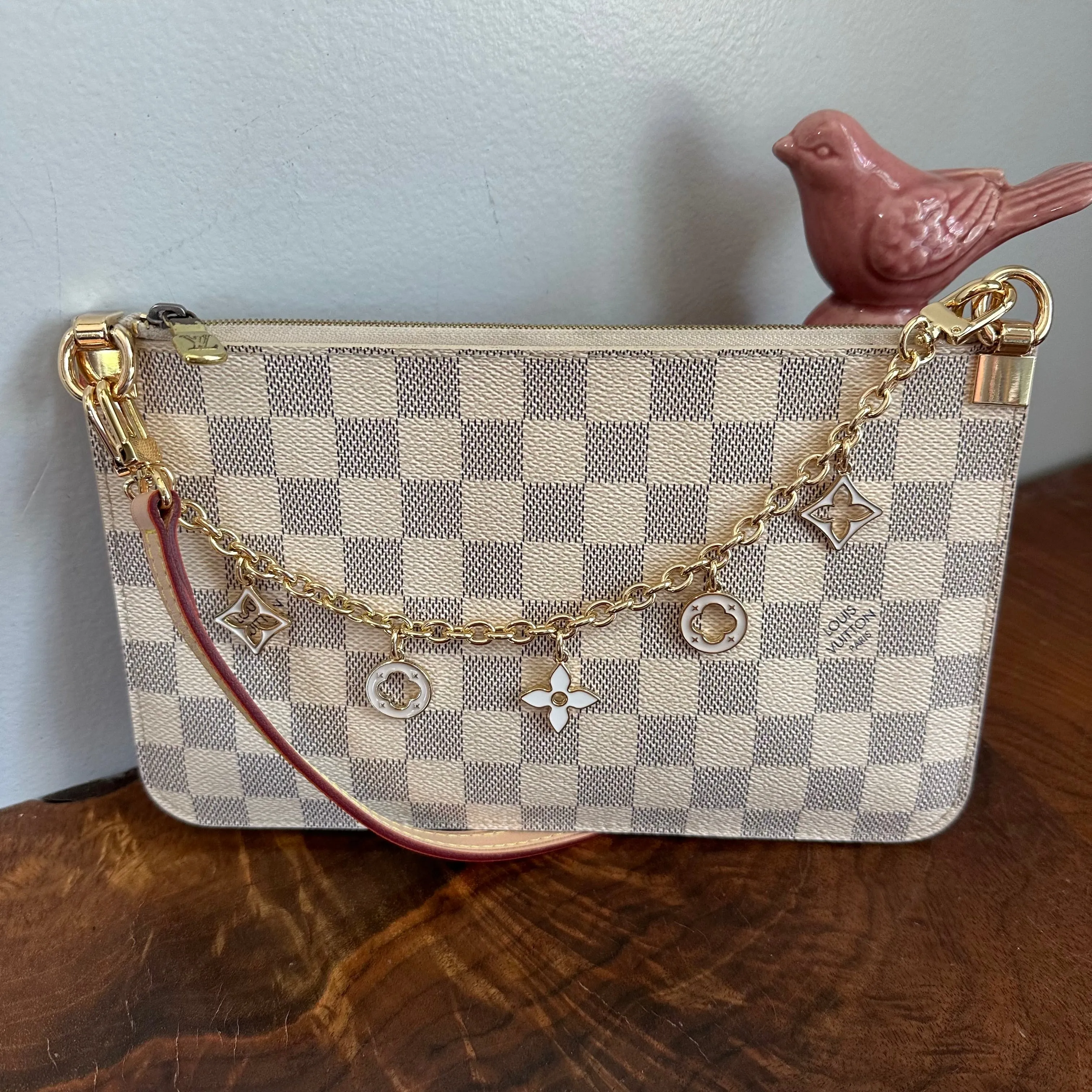 The Chick Crossbody - Upcycled LV in Damier Azur