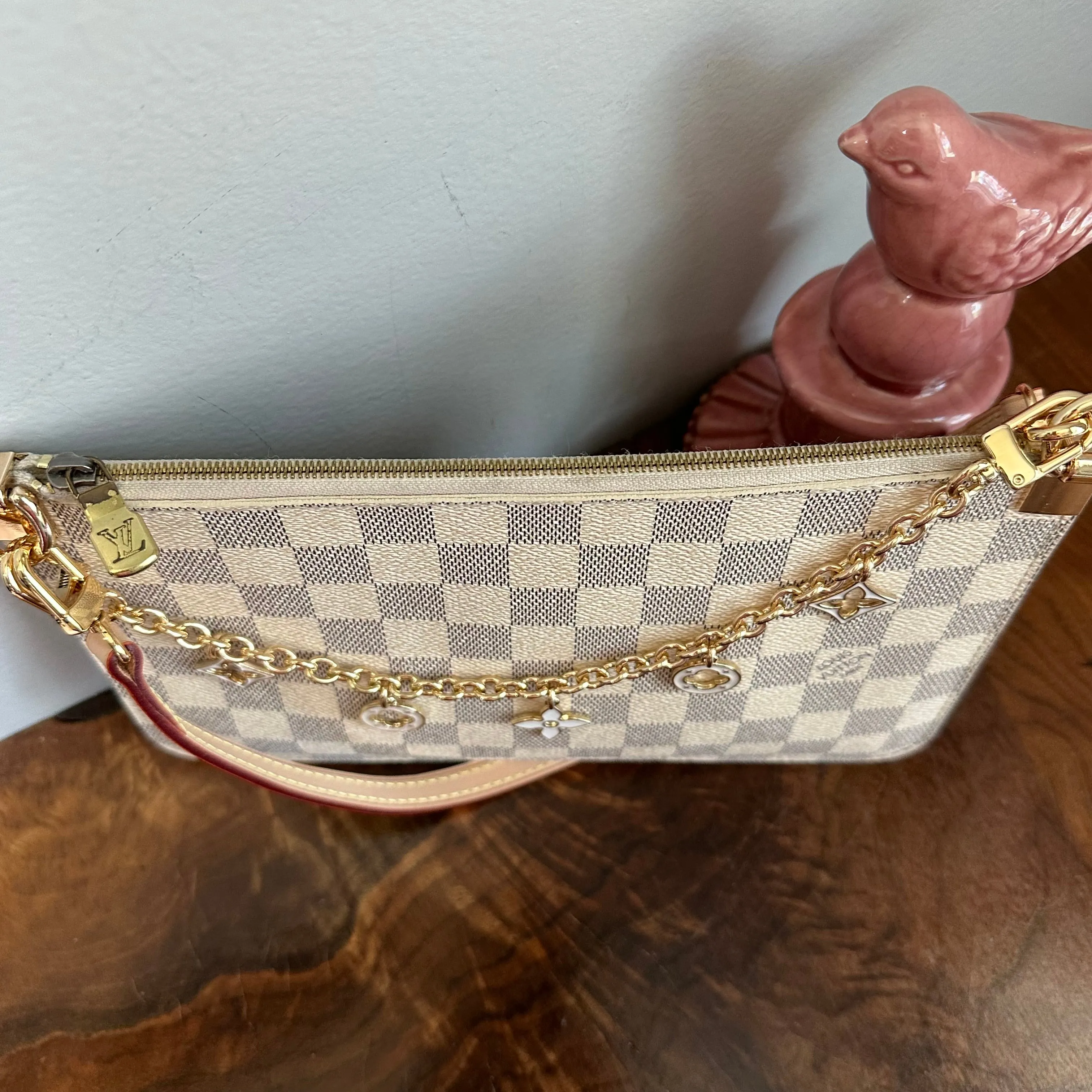 The Chick Crossbody - Upcycled LV in Damier Azur