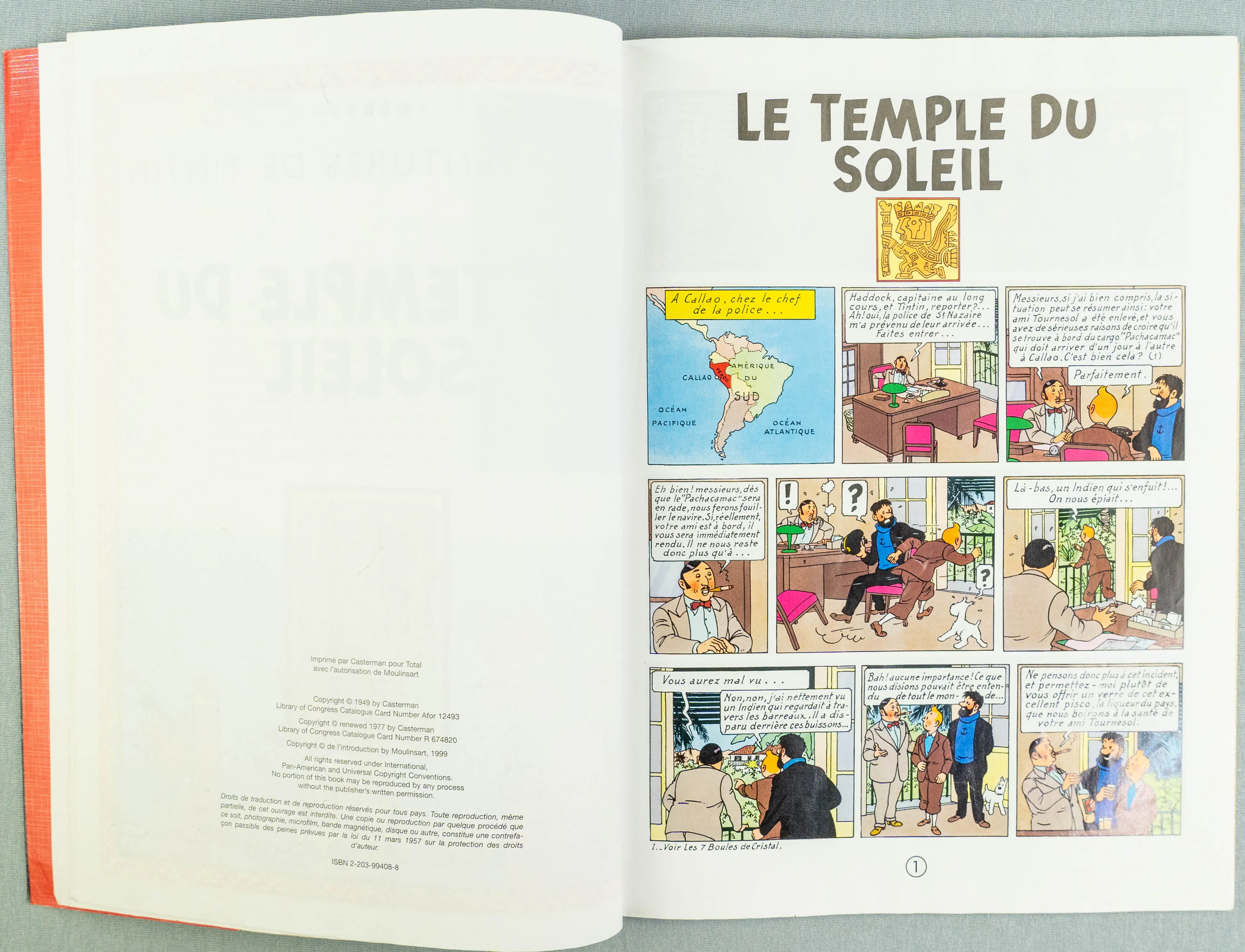 Tintin Le Temple Du Soliel: Casterman 1999 French Rare Intro Edition EO Herge