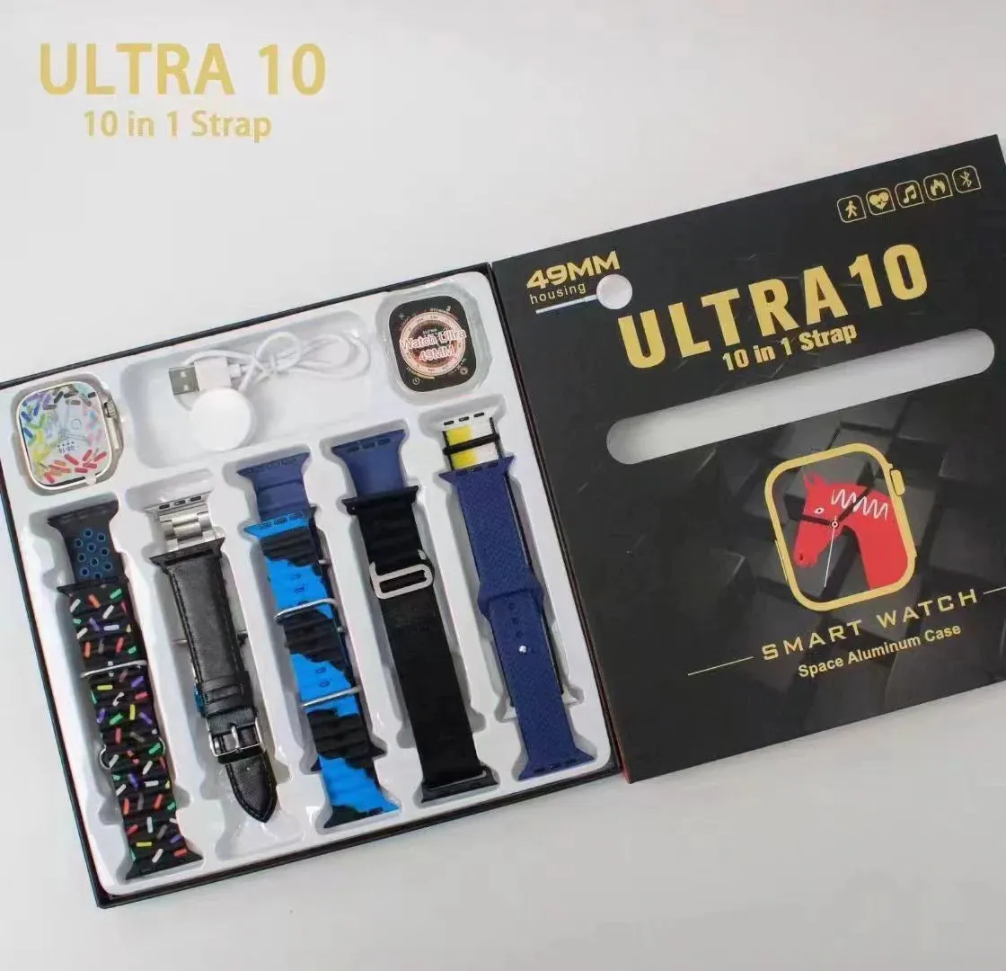 Ultra 10 Smart Watch With 10 Straps and Free Watch Protector