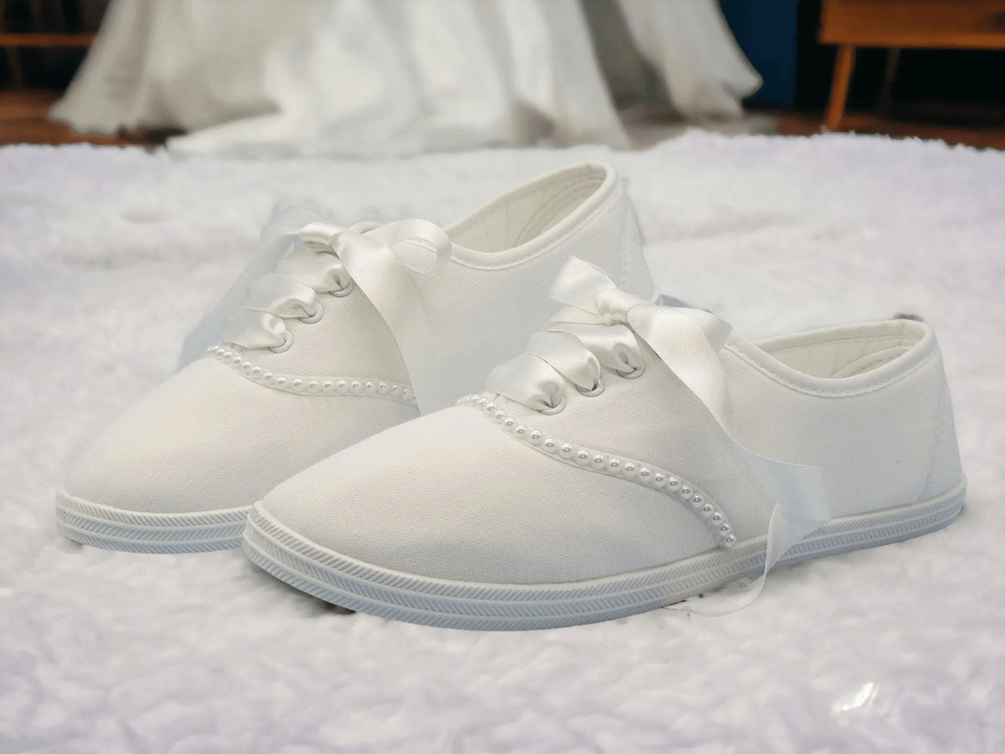 White Pearl trainers for Brides.