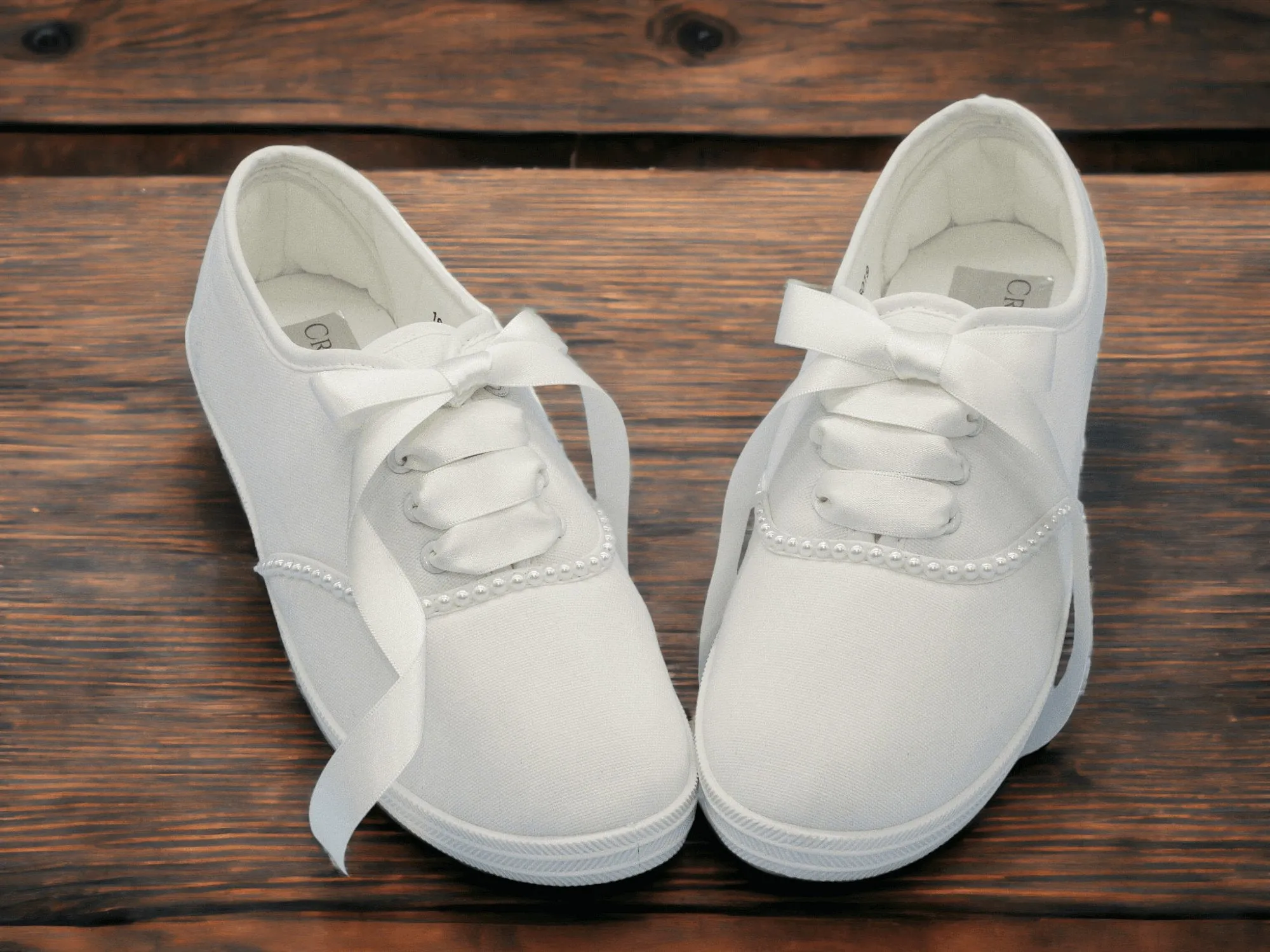 White Pearl trainers for Brides.