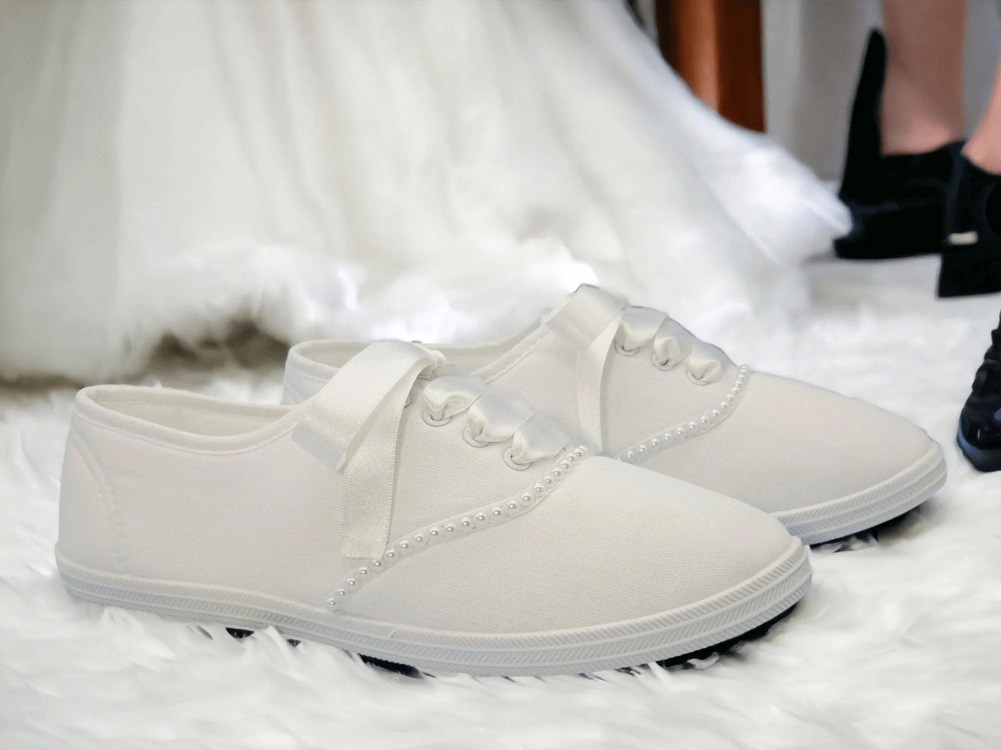 White Pearl trainers for Brides.