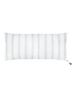 White with Blue Stripes So Soft Linen Pillow - 13x30”