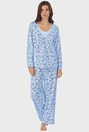 Winter Floral Cotton Long Pajama Set