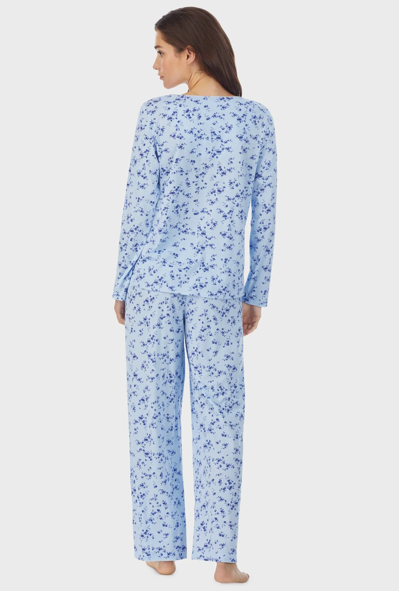 Winter Floral Cotton Long Pajama Set