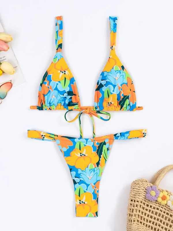 Women's Bohemian Style Triangle Print Bikini