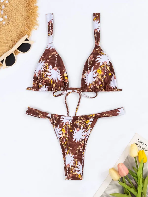 Women's Bohemian Style Triangle Print Bikini